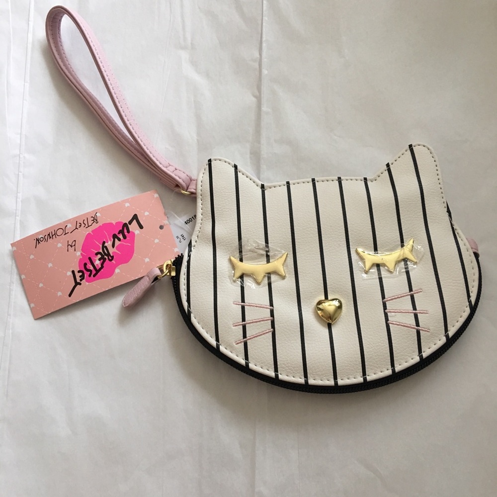 Betsey Johnson kitty wristlet NEW